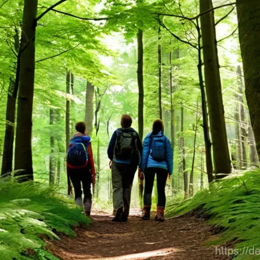 문화적 적응을 위한 오프라인 활동 - **Prompt 1: German Hiking Club Excursion**
    "A diverse group of cheerful adults and a couple of w...