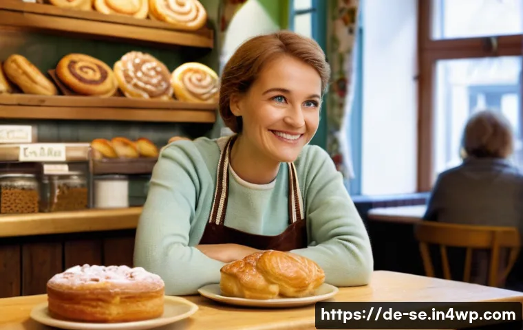 진정한 문화적 이해를 위한 질문하기 - **Prompt 1: German "Konditorei" Cultural Exchange**
    A detailed, realistic photograph capturing a...